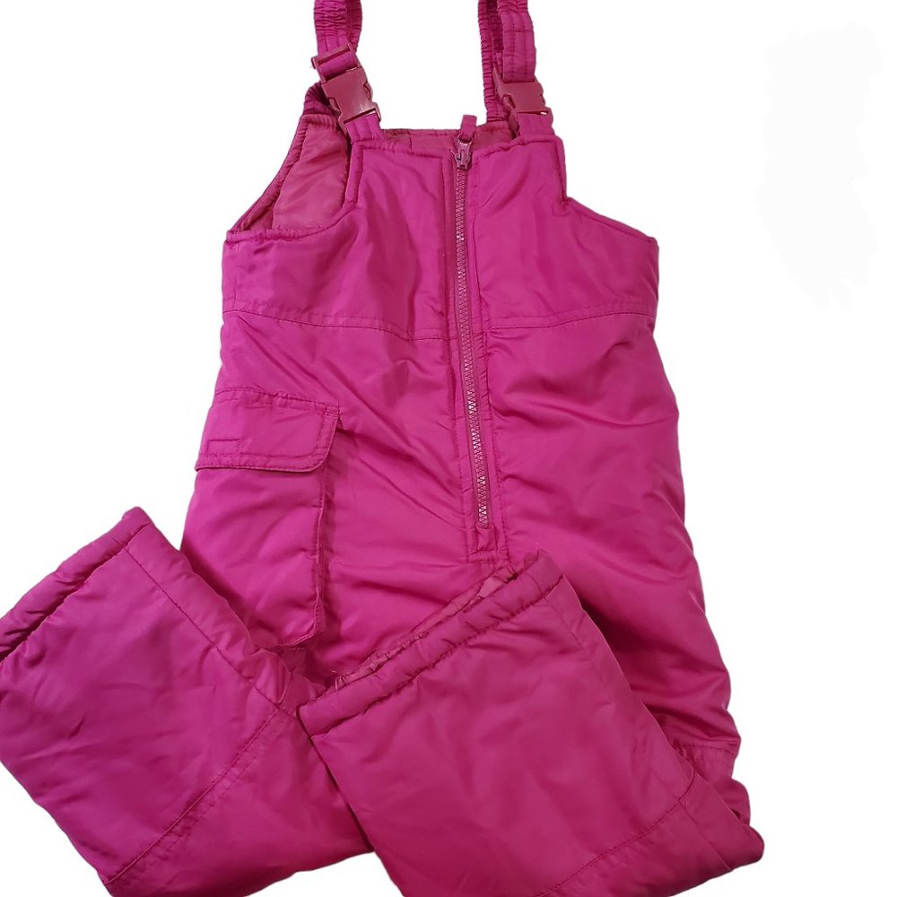 Girls toddler 4T London Fog pink suspender snowsuit